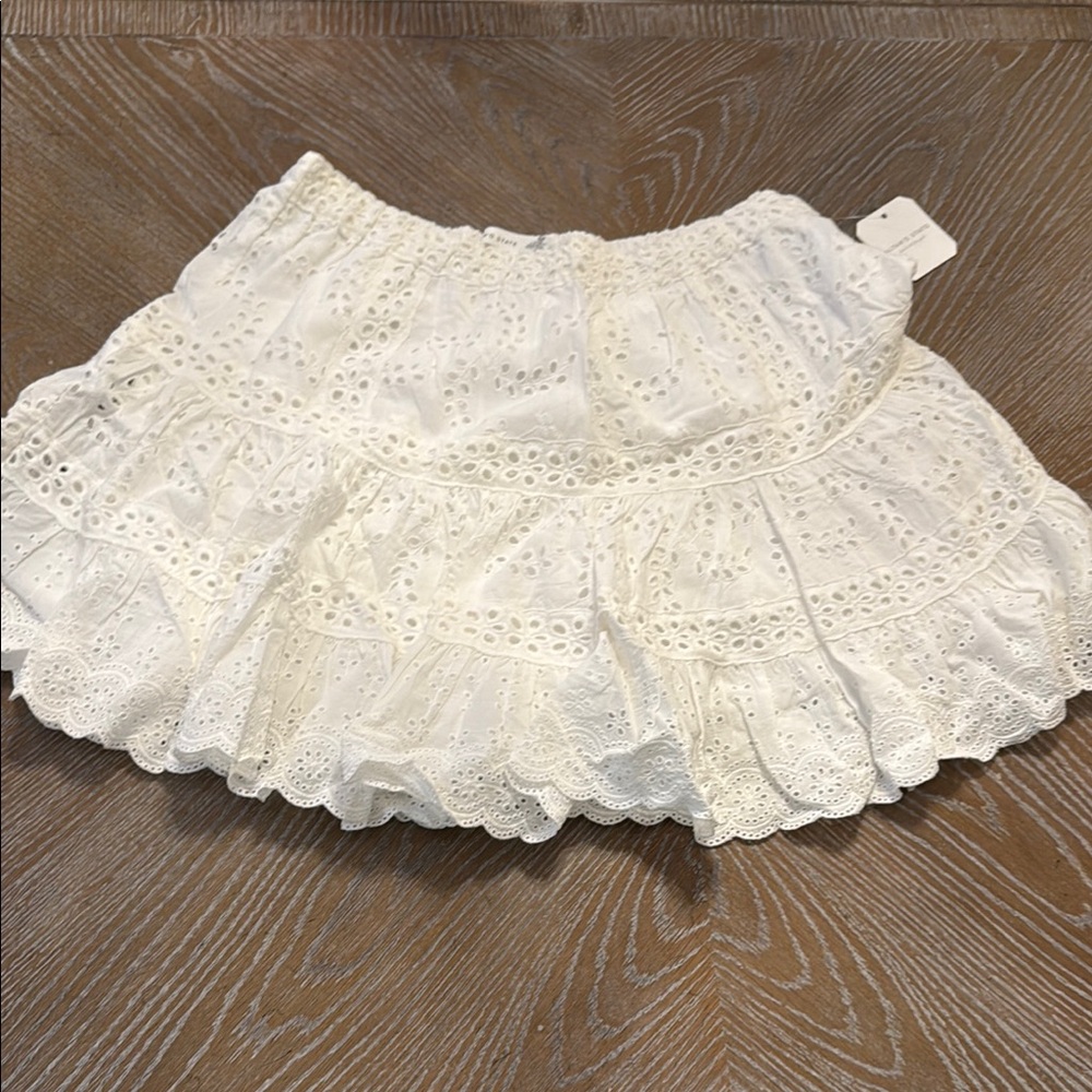 Altar’d State Elegant White Lace Skirt